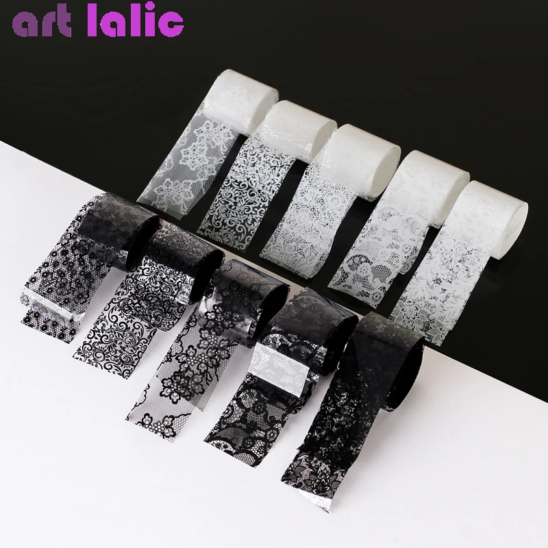 Nail Art Leopard - 10 لفات 2.5*60 سنتيمتر جديد أسود