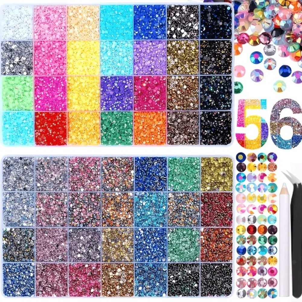 Nail Art Jelly - مجموعة أحجار الراين الراتنجية متعددة الألوان