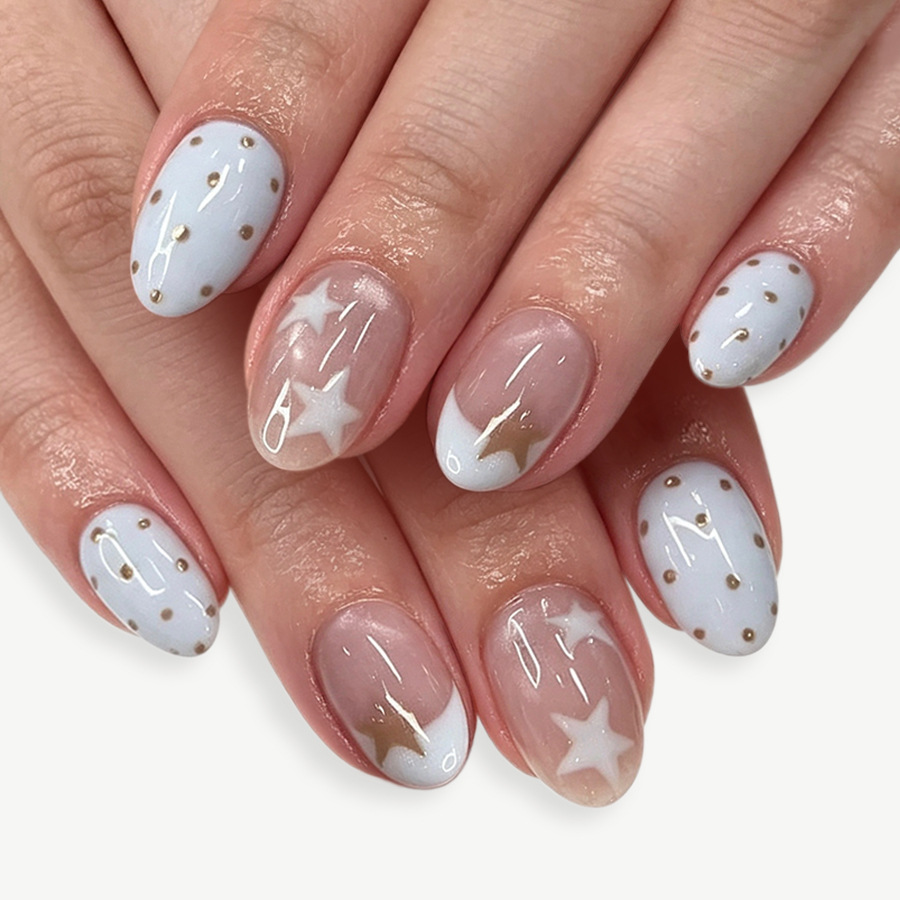 Nail Art Fake - 24 قطعة من الأظافر الاصطناعية ذات