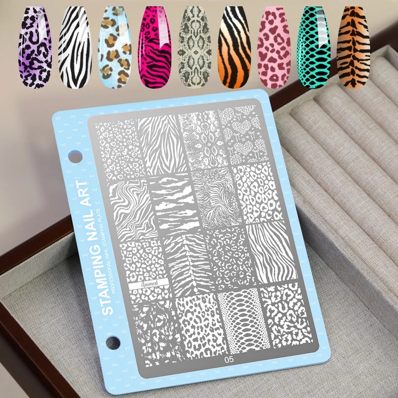 Nail Art Leopard - لوحة طباعة أظافر بنقشة جلد النمر