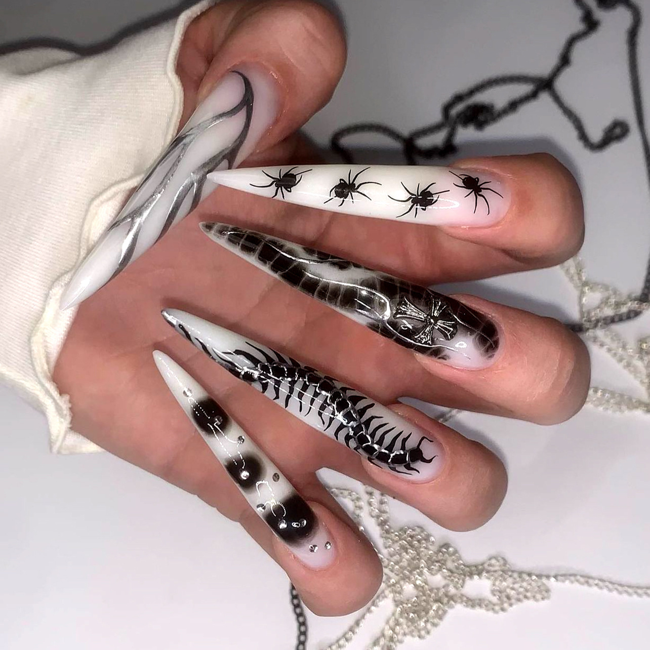 Nail Art Y2K - 24 قطعة فتاة حار اضغط على