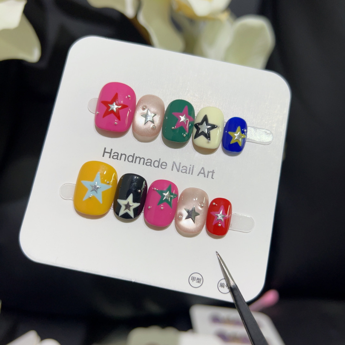 10 قطعة عين القط بريق قصير مرب - مراجعة Nail Art Y2K وسعره