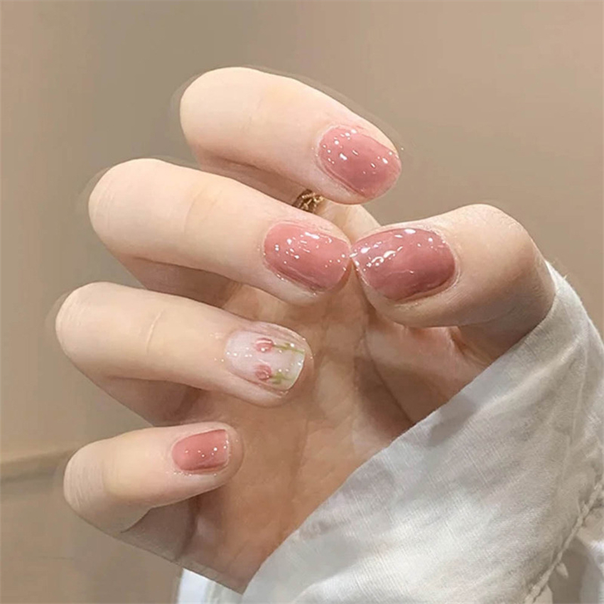 24 قطعة قصيرة الاكريليك الذهبي - مراجعة Nail Art Fake وسعره