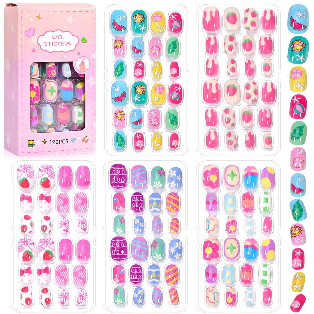 120 قطعة 5 مجموعة كاندي الاطفا - مراجعة Nail Art Y2K وسعره